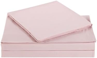 My World Solid 3-Piece Sheet Set Blush Twin XL 1