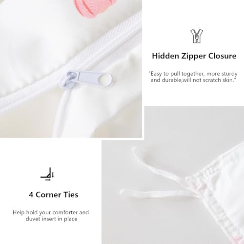 White Ruffle Duvet Cover Queen Size Set