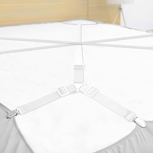 Tuyeabc Bed Sheet Straps 3 PCS Adjustable Crisscross Clips