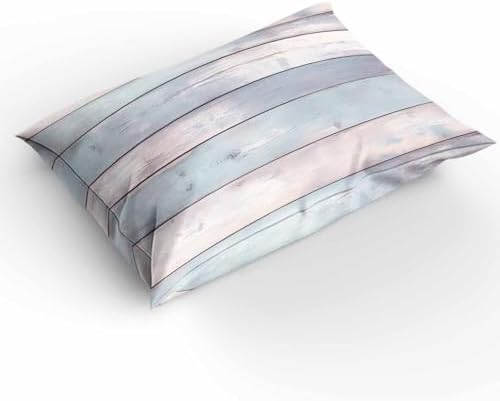 Boanket 3-Piece Duvet Cover Set Blue Ombre Striped Farmhouse Bedding
