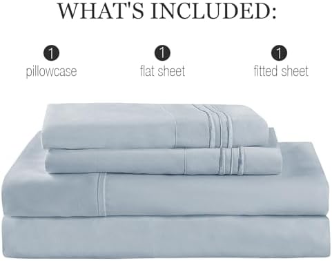 Yibeizi Light Blue Twin XL Sheet Set 1