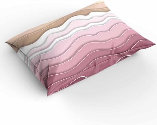 Boanket 3-Piece Queen Bedding Set Pink Ombre Stripe