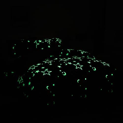 Feelyou Galaxy Glow in The Dark Duvet Cover Set