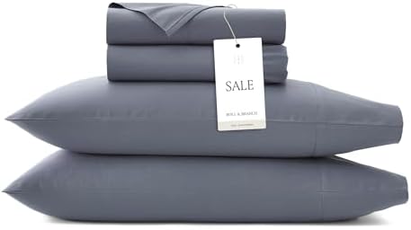 BOLL BRANCH Percale Hemmed Sheet Set - Twin Mineral 100 Organic Cotton