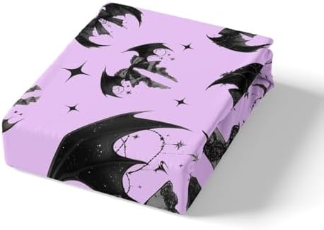 Manfei Gothic Bowknots Sheet Set Purple Black Deep Pocket Twin Size