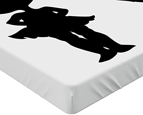 Ambesonne Romantic Fitted Sheet Charcoal Grey and White