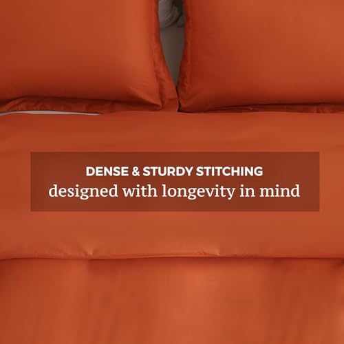 JSD Burnt Orange Duvet Cover Set Twin Size 2 Piece