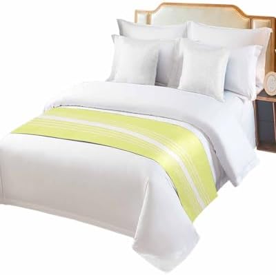Jolunifun Yellow White Bed Runner Scarf for Cal King