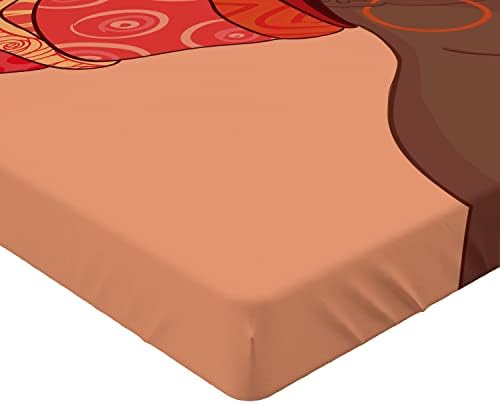 Ambesonne African Fitted Sheet Chocolate Salmon California King