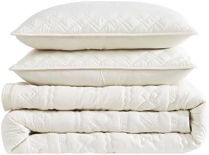 WDCOZY Boho Ivory Twin Bedding Set with 1 Pillow Sham 1