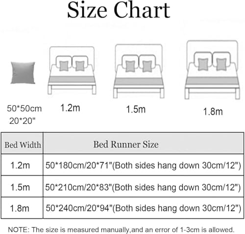 Anlawu100 Bed Runner Scarf for King and Queen Size
