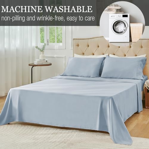 Yibeizi Light Blue Twin XL Sheet Set 1