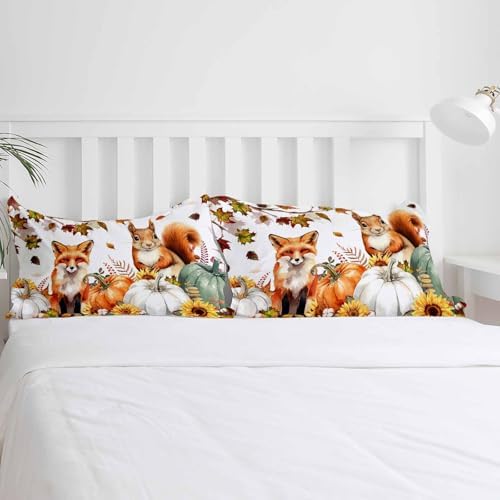 OComster California King Duvet Cover Set with Thanksgiving Pumpkin Design