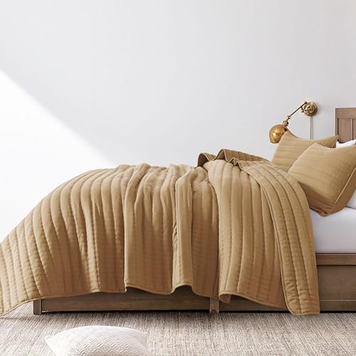 ROARINGWILD Pumpkin Yellow Twin Quilt Set with Pillow Sham 1