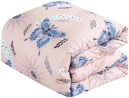 ESCA Butterfly Kids Comforter Set Twin Size Blush Pink