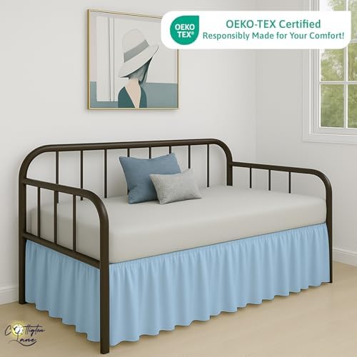 Cottington Lane Light Blue Daybed Skirt 14 Inch Drop Twin Size