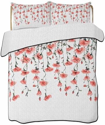 Print Picture Arthome Twin XL Floral Quilt Set