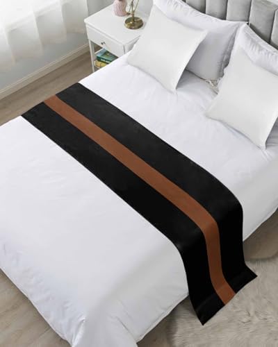 Homechoid Black Stripes Bed Runner for King Size Bed