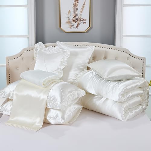 KING COMFORTER SET with SILK-LIKE SHEET SET