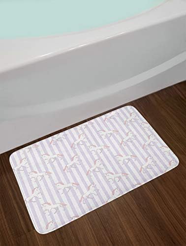 Ambesonne Unicorn Party Bath Mat Pastel Purple