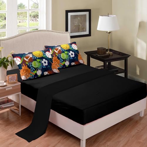 MWMWMW Boys Queen Bedding Set 5 Pcs Sports Bed in a Bag