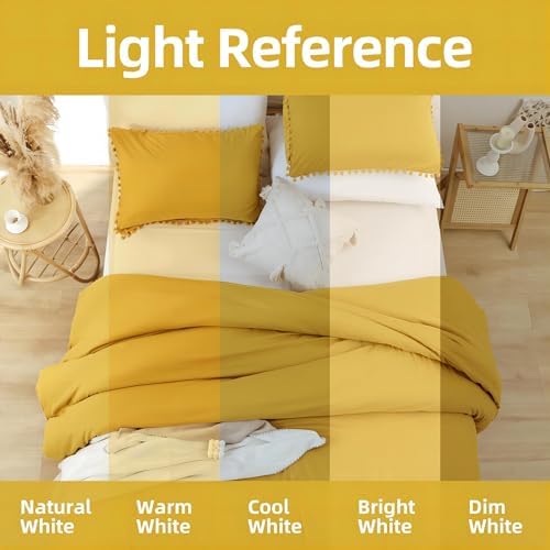 YIRDDEO Twin Comforter Set with Pom Fringe Mustard Yellow
