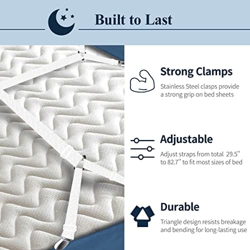 Sopito Adjustable Sheet Straps 295 in to 827 in 2pcsWhite
