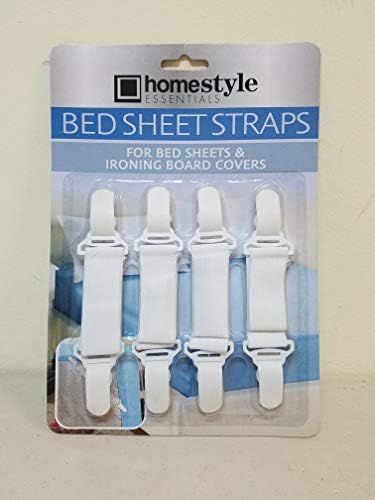 8 Pack Bed Sheet Fastener with Plastic Clasp and Elastic Band