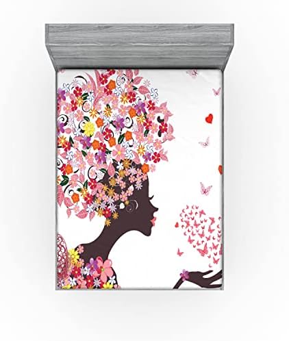Ambesonne Butterflies Fitted Sheet Multicolor California King