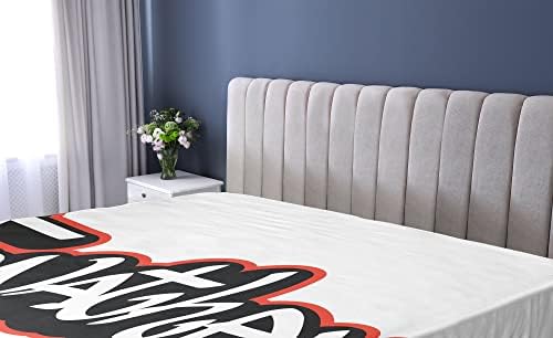 Ambesonne Jonathan Fitted Sheet California King Vermilion White