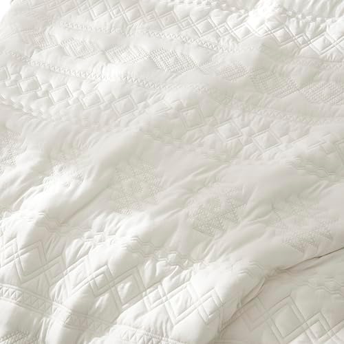 WDCOZY Boho Ivory Twin Bedding Set with 1 Pillow Sham 1