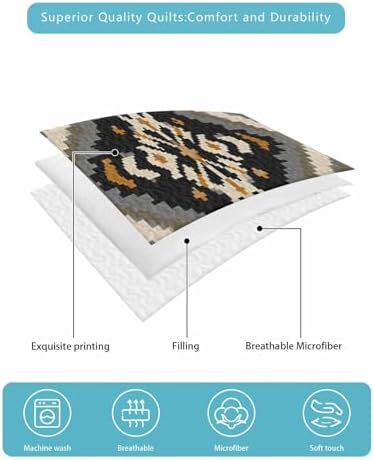 Chucoco Twin XL Quilt Bedding Set with 3 Piece Abstract Pattern