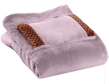 MSUIINT USB Flannel Heated Blanket with Hand Pocket - Purple