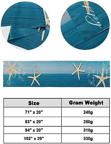 Litter Star King Bed Runner with Blue Gradient Wood Board Pattern