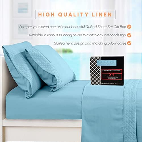 Elegant Comfort 4-Piece Quilted Bed Sheet Set
