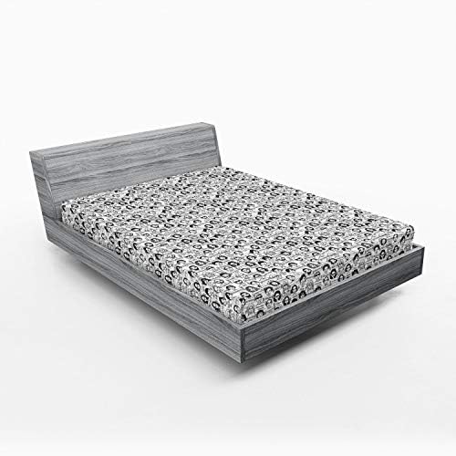 Ambesonne Thank You Fitted Sheet California King Black and White