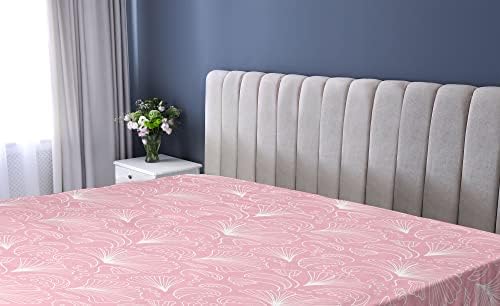 Ambesonne Pale Pink Fitted Sheet - Floral Pattern California King