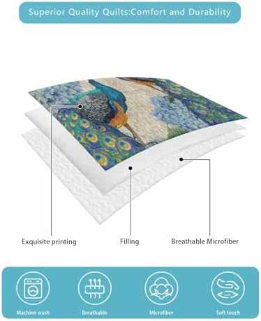 TocaHome Summer Quilt Set Twin XL 68x98 Inch with 2 Pillowcases