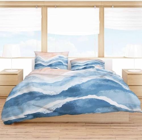 ZOE GARDEN Beach Blue Cal King Duvet Set