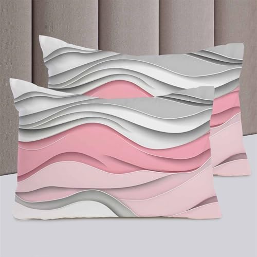 ZOE GARDEN Pink Grey Queen Duvet Cover Set