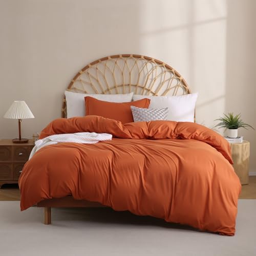 JSD Burnt Orange Duvet Cover Set Twin Size 2 Piece