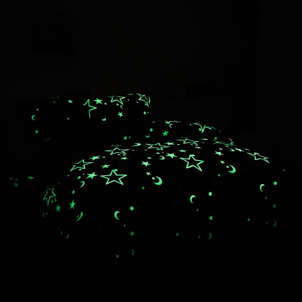 Feelyou Galaxy Glow in The Dark Duvet Cover Set