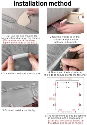Fizzest Sheet Clips for 3 Beds 24 Straps and Clips Included