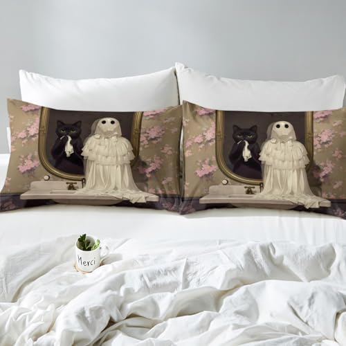 Gothic Ghost Kids Fitted Sheet Twin Size Set 1