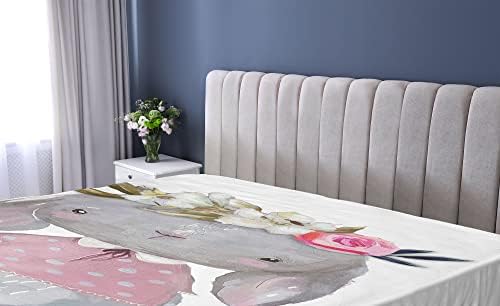 Ambesonne Flower Fitted Sheet - California King