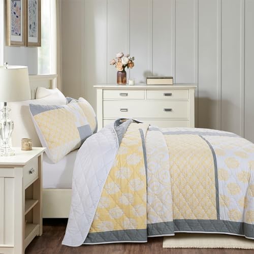 HOMBYS Oversized Plaid Patchwork Bedspread Set