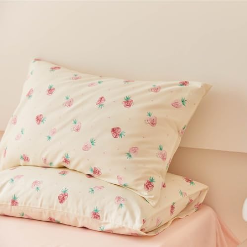 Bildenly Kids Duvet Cover Set Twin Kawaii Strawberry