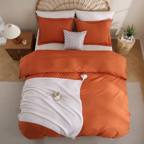 JSD Burnt Orange Duvet Cover Set Twin Size 2 Piece