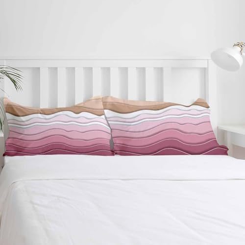 Boanket 3-Piece Queen Bedding Set Pink Ombre Stripe