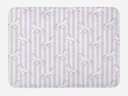 Ambesonne Unicorn Party Bath Mat Pastel Purple